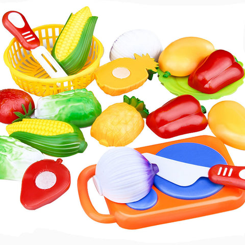 12PC /Set Plastic Kitchen toy Fruit Vegetable Cutting Kids Pretend Play Toy Educational Cook Cosplay kitchen toys