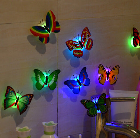 10Pcs 3D Wall Stickers Butterfly LED Lights Wall Stickers Home Decor home decor living room vinilos paredes